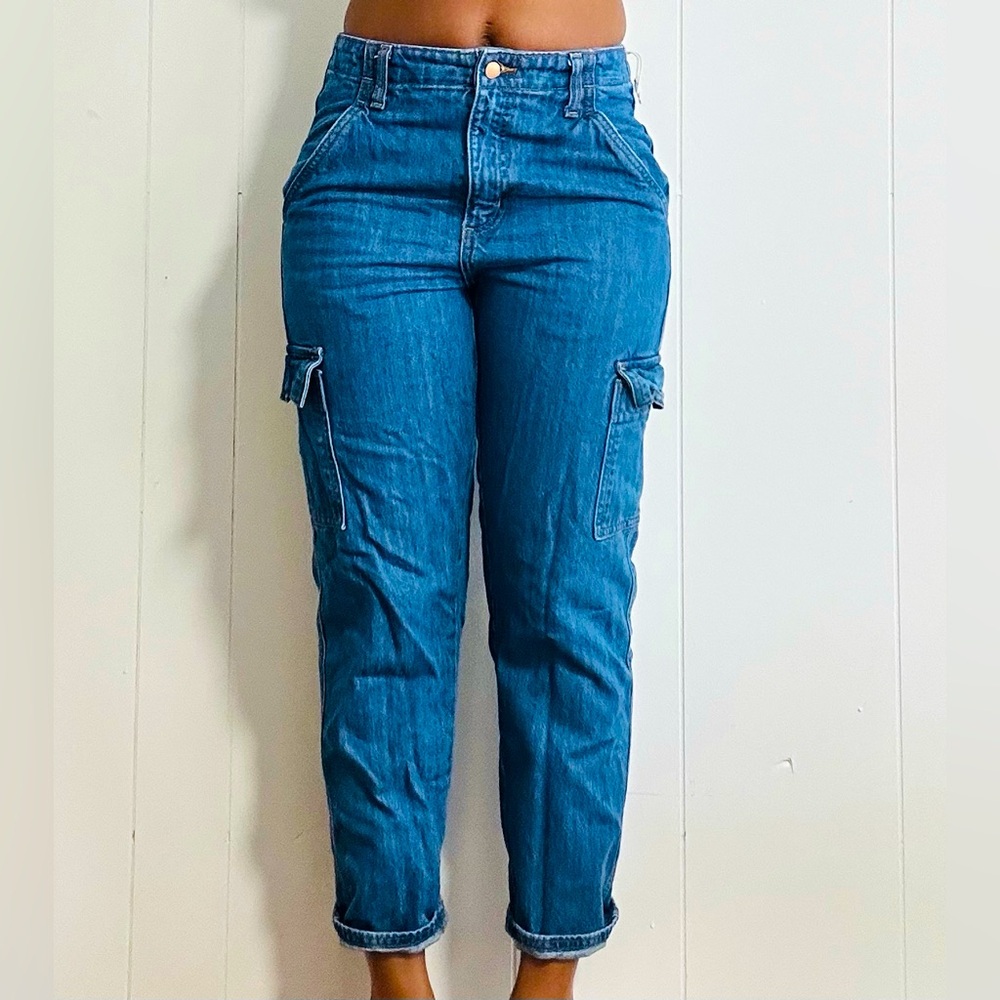 Blue denim boyfriend jean
